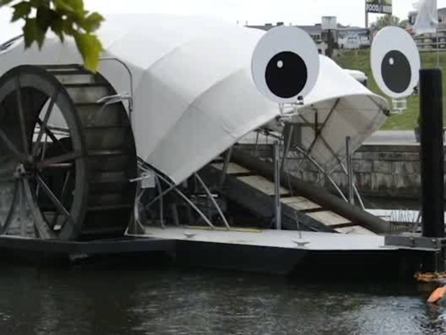 Mr. Trash Wheel collects 16 dumpsters worth of garbage during heavy