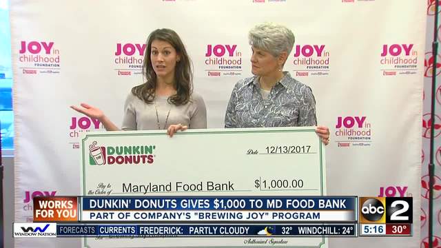 Dunkin Donuts Donates 1 000 To Maryland Food Bank