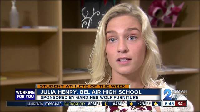 Student Athlete Of The Week Julia Henry Wmar2news Student Athlete Of The Week Julia Henry